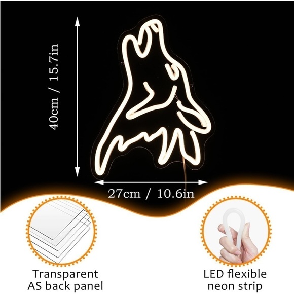 Lone Wolf Neon Sign Animal Lover Wilderness Nature Outdoor Light LED UnisexDecor - Picture 6 of 7